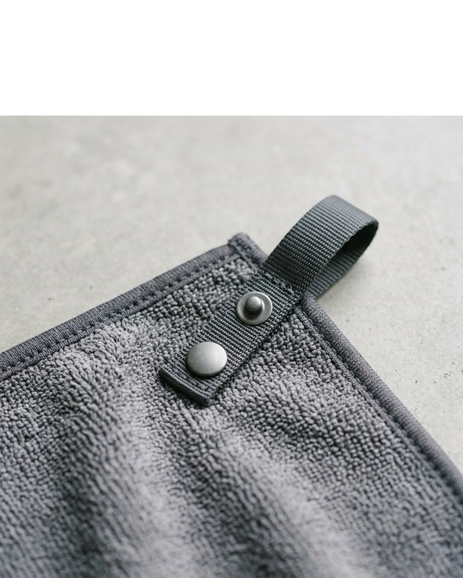 Tastl Running Towel with Snap Loop Microfiber Gray