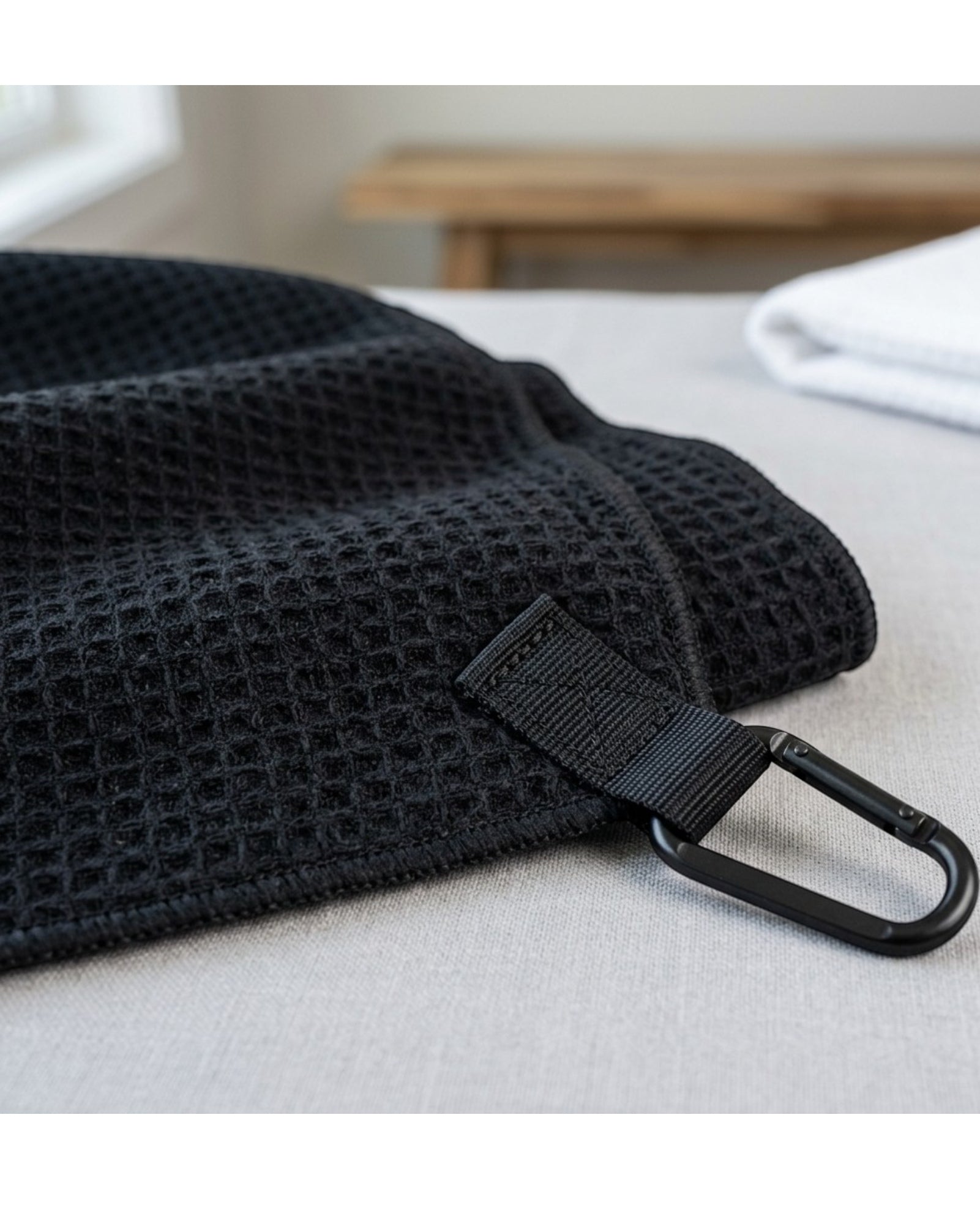 Tastl Golf and Tennis Towel Clip Corner 16 x 24 in Black