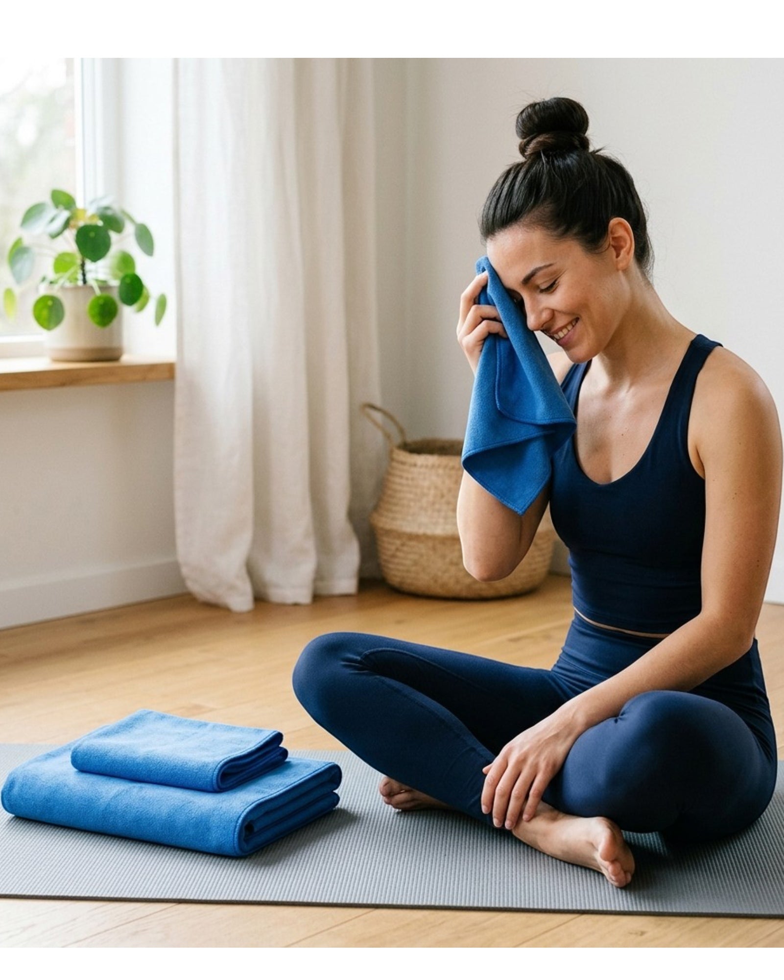 Tastl Travel Fitness Towel Set Microfiber 3-Pack Blue
