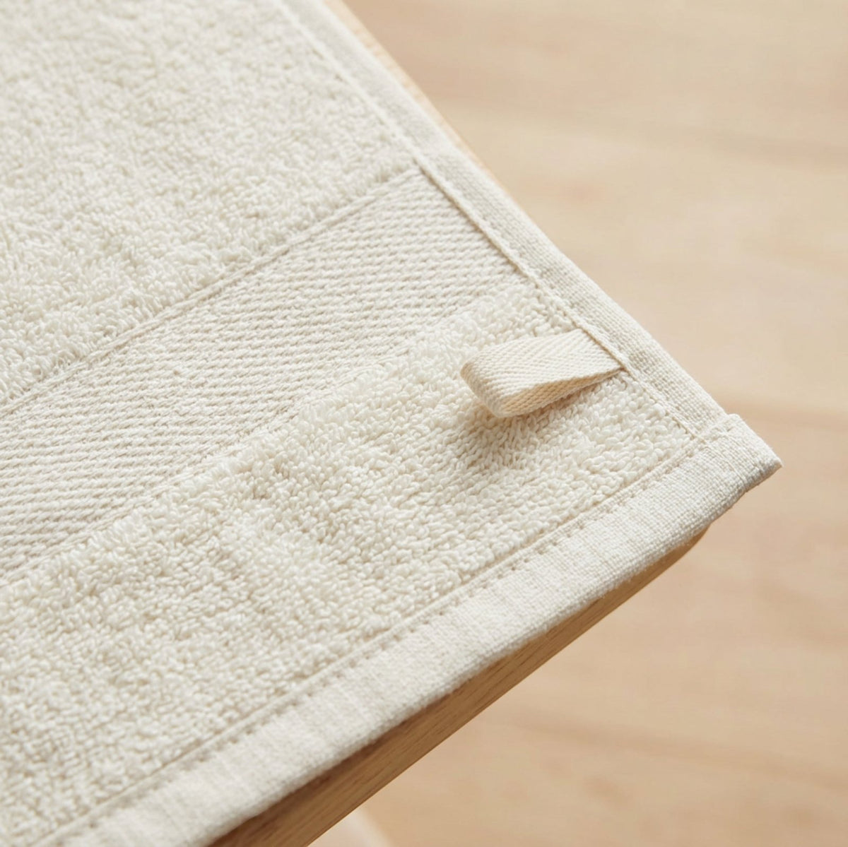 Tastl Courtline Cotton Terry Sports Towel 18 x 36 in Natural White - Detail view