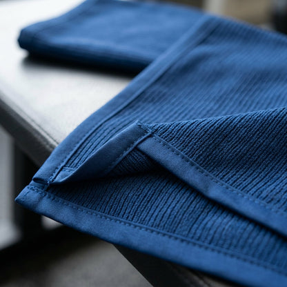 Tastl Railrib Microfiber Gym Towels 15 x 35 in Ink Blue Set of 2 - Detail view